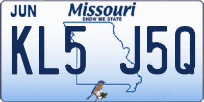 MO license plate KL5J5Q