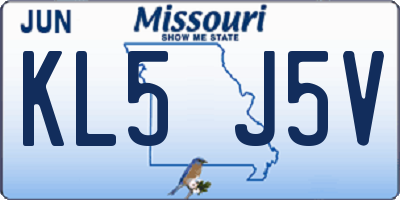 MO license plate KL5J5V