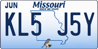 MO license plate KL5J5Y