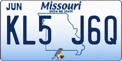 MO license plate KL5J6Q