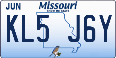 MO license plate KL5J6Y