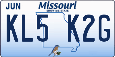 MO license plate KL5K2G