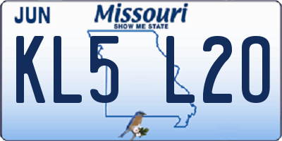 MO license plate KL5L2O