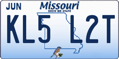 MO license plate KL5L2T