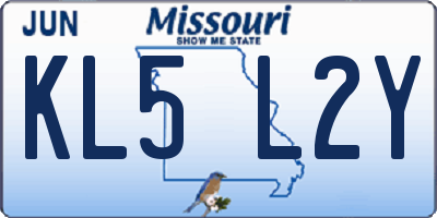 MO license plate KL5L2Y