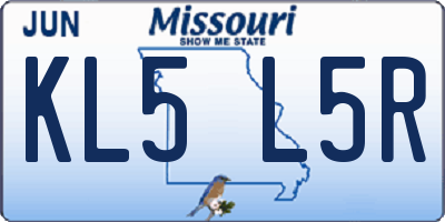 MO license plate KL5L5R
