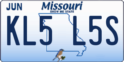 MO license plate KL5L5S