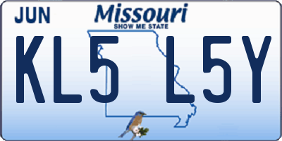 MO license plate KL5L5Y