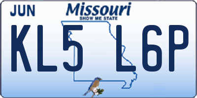 MO license plate KL5L6P