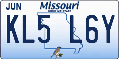MO license plate KL5L6Y