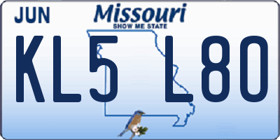 MO license plate KL5L8O