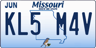 MO license plate KL5M4V
