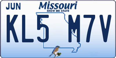 MO license plate KL5M7V