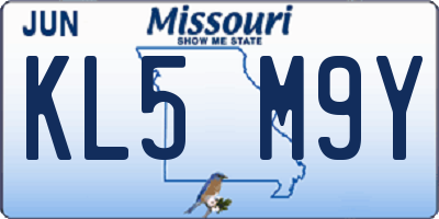 MO license plate KL5M9Y