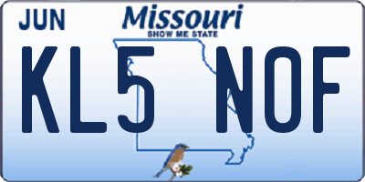 MO license plate KL5N0F
