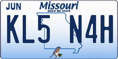 MO license plate KL5N4H