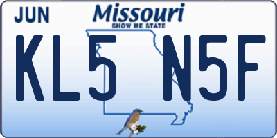 MO license plate KL5N5F