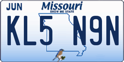 MO license plate KL5N9N