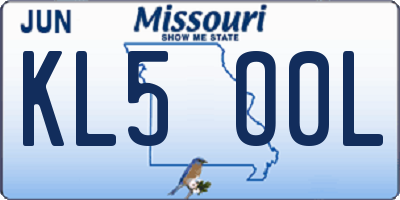 MO license plate KL5O0L