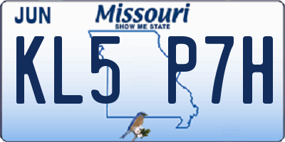 MO license plate KL5P7H