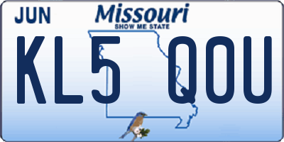 MO license plate KL5Q0U