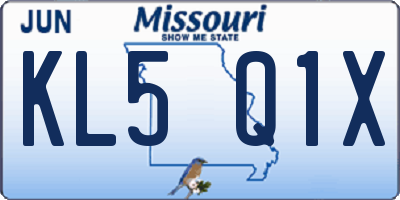 MO license plate KL5Q1X