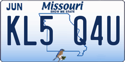 MO license plate KL5Q4U