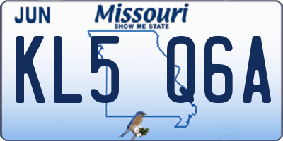 MO license plate KL5Q6A