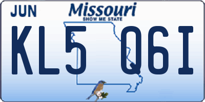 MO license plate KL5Q6I