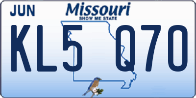MO license plate KL5Q7O