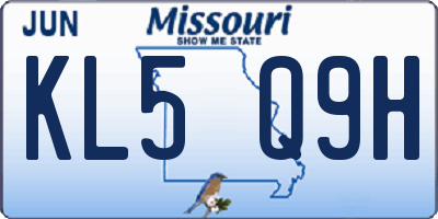 MO license plate KL5Q9H
