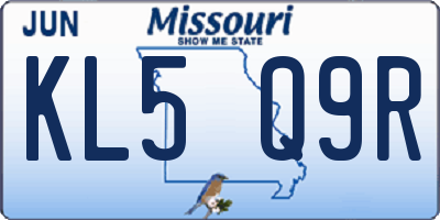 MO license plate KL5Q9R