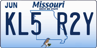 MO license plate KL5R2Y