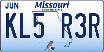MO license plate KL5R3R