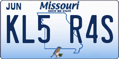 MO license plate KL5R4S