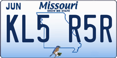 MO license plate KL5R5R