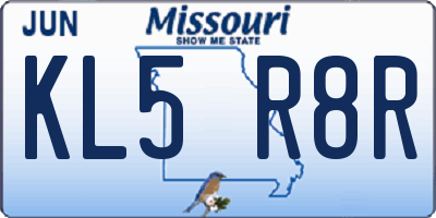 MO license plate KL5R8R