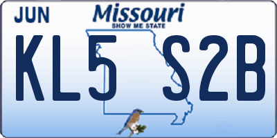 MO license plate KL5S2B