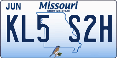 MO license plate KL5S2H