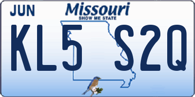 MO license plate KL5S2Q