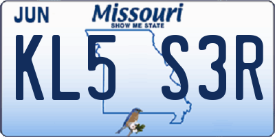 MO license plate KL5S3R