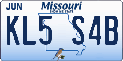 MO license plate KL5S4B