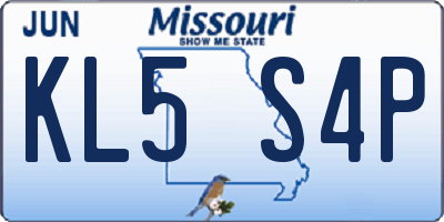 MO license plate KL5S4P