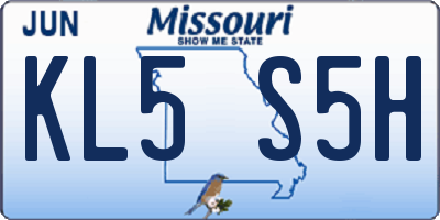 MO license plate KL5S5H