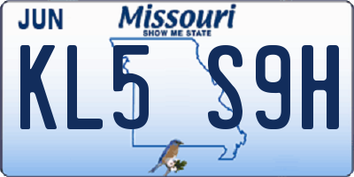 MO license plate KL5S9H