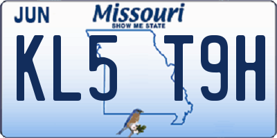 MO license plate KL5T9H