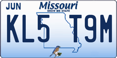 MO license plate KL5T9M