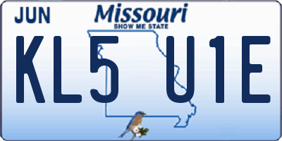 MO license plate KL5U1E