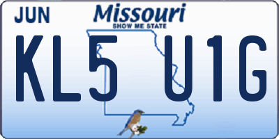 MO license plate KL5U1G