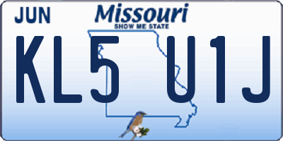 MO license plate KL5U1J